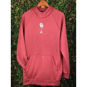 Large Nike Jordan Oklahoma Sooners Practice Fleece Performance Red Hoodie NCAA L